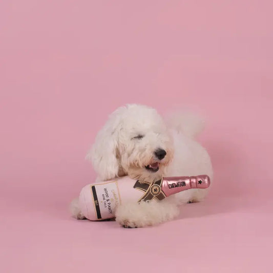 Peluche Bouteille de champagne ROSE