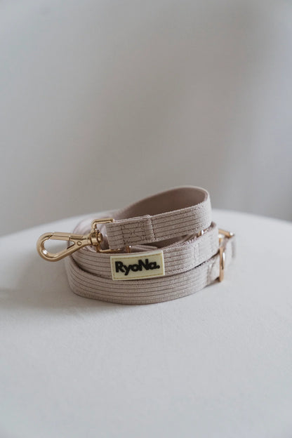 Laisse mains libres velours côtelée BEIGE